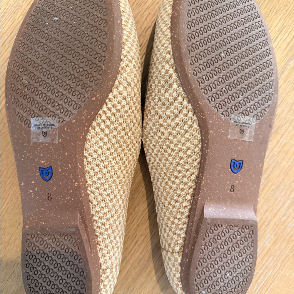 Rothy's Tan Knit Loafers with Gold Horsebit Detail - Picture 2 of 2